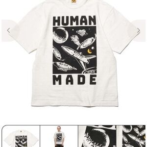 Human Made Black and White Space Graphic Tee #14 Large